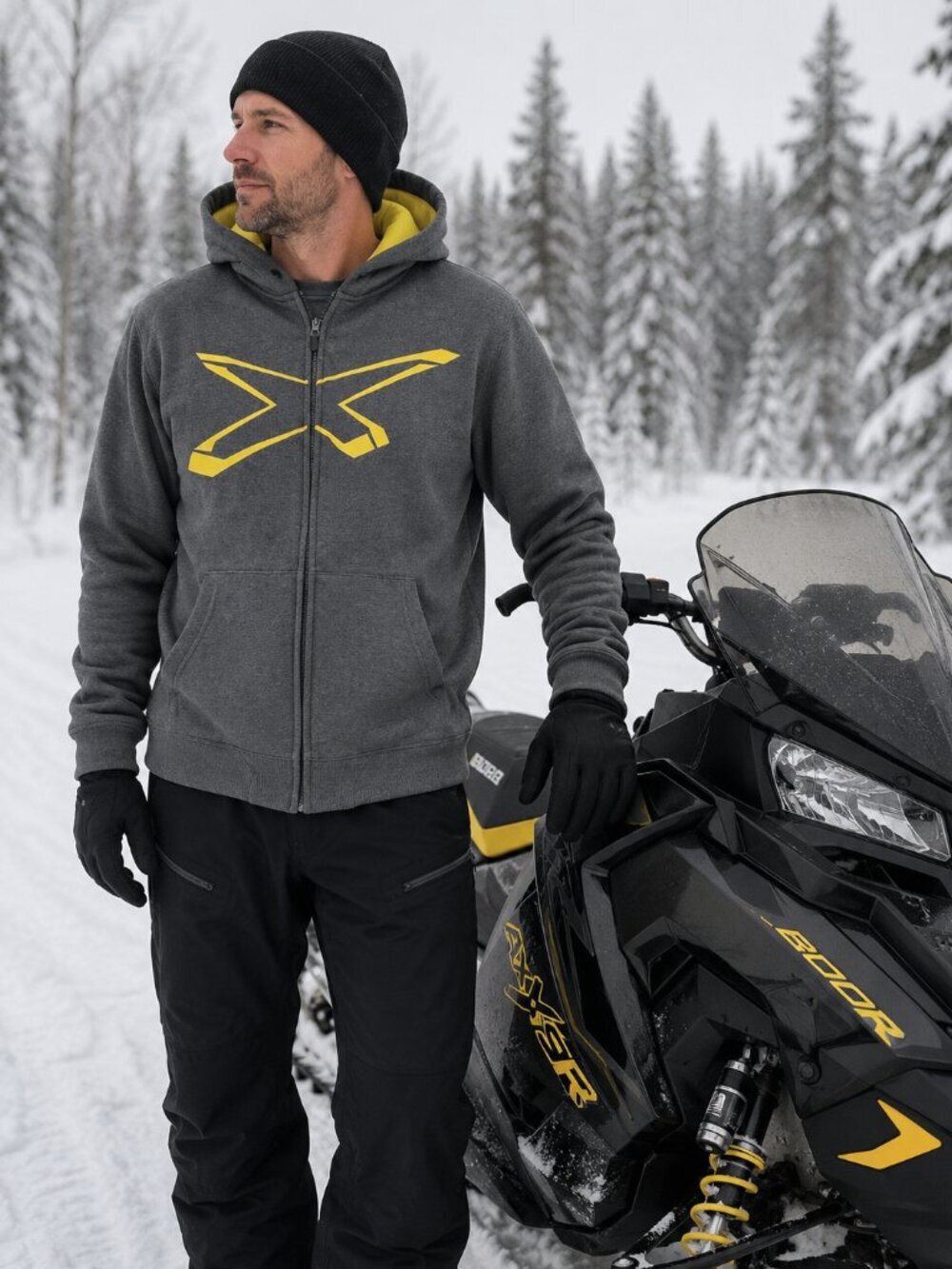 Ski-Doo X-Team Hoodie  Grey - (XL)